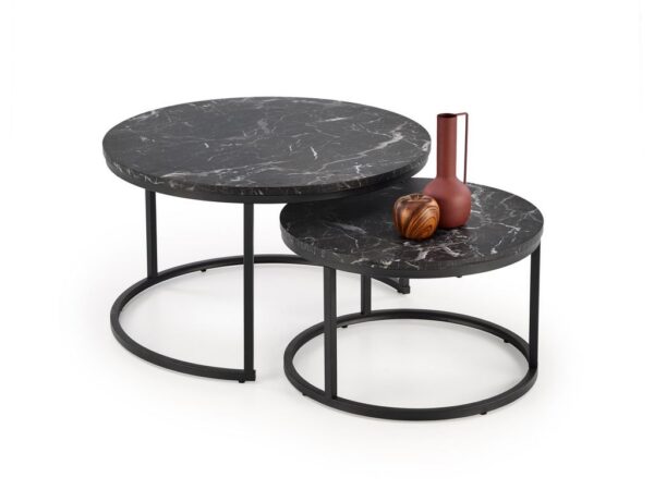 Mesa de Centro JAVA - preto mármore / preto