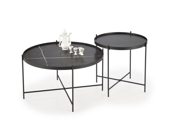 Mesa de Centro JULIETA - preto mármore / preto