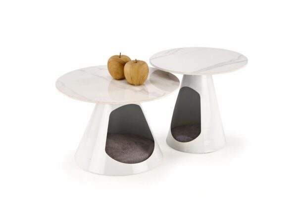 Mesa de Centro OSARIO - branco mármore / branco