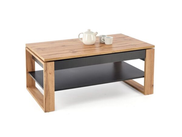 Mesa de Centro BETTY -  carvalho artisan / preto