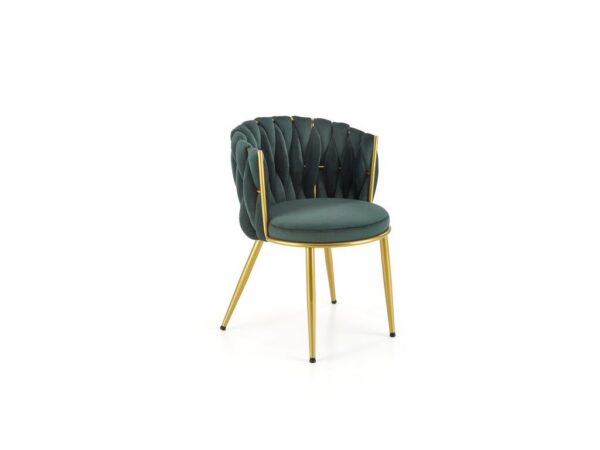Cadeira K517 - verde escuro / dourado
