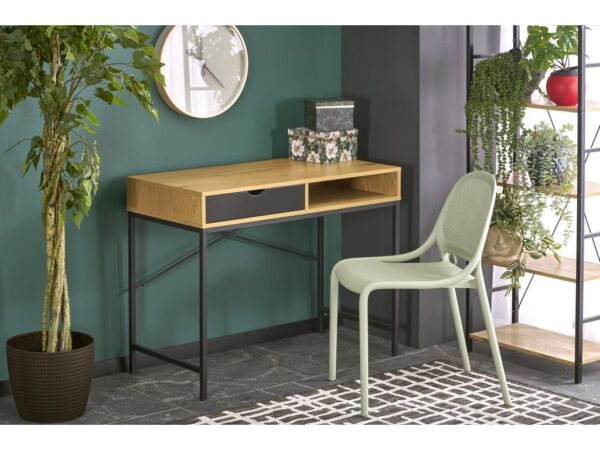 Secretária B50 - carvalho natural/preto, 95cm