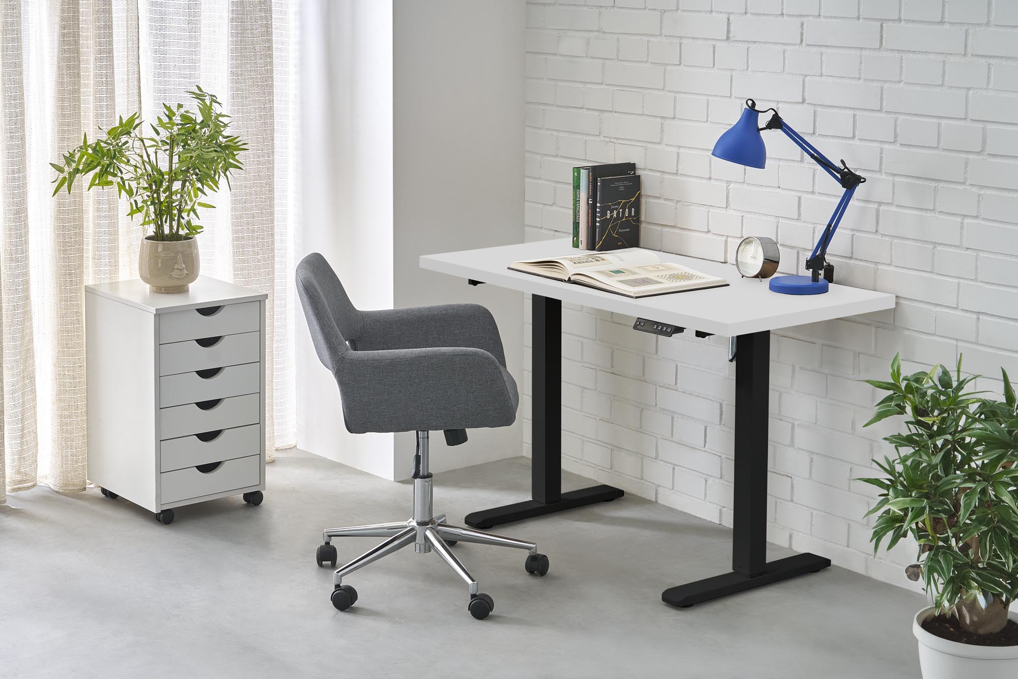 Secretária elevatória B/54 - branco/preto, 120cm - Image 9