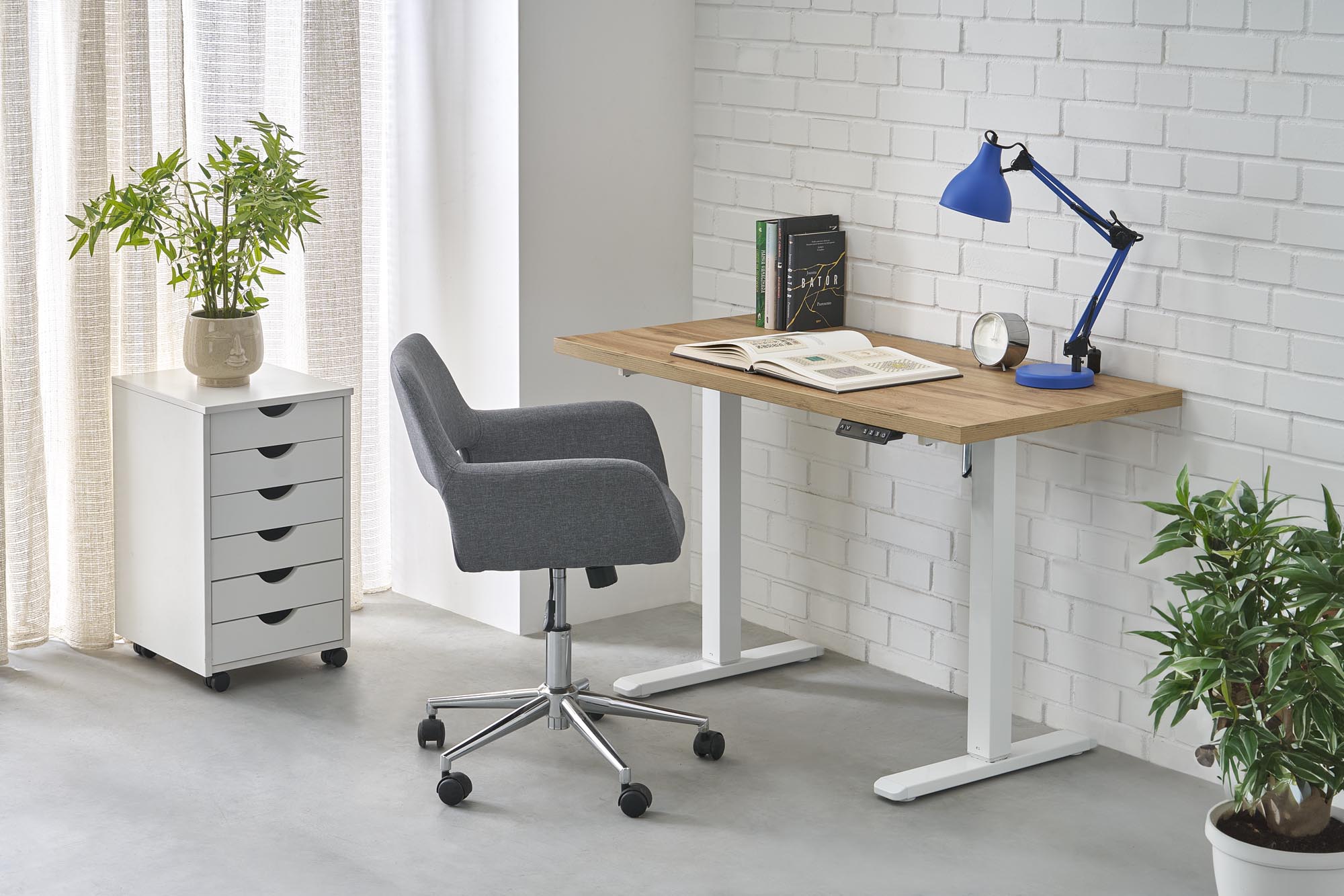 Secretária elevatória B/54 - carvalho artisan/branco, 120cm - Image 2