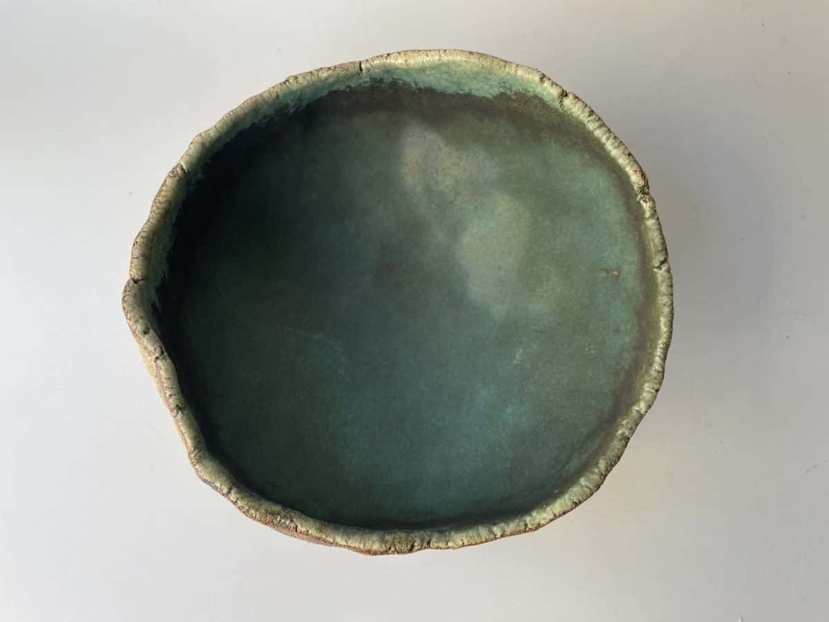 handmade turquoise ceramic bowl