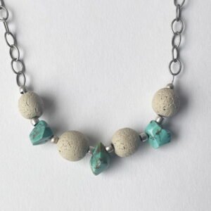 Turquoise ceramic necklace