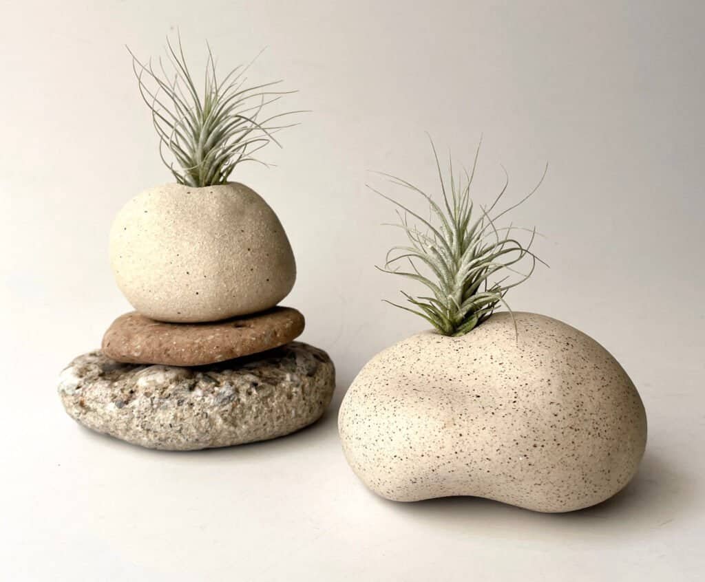 sculpted stoneware ceramic rocks for plants