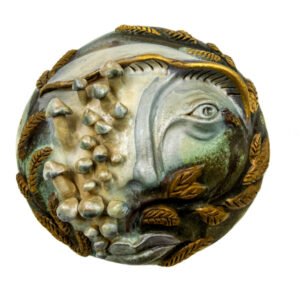 Moonlit Mycelium - Ceramic Wall Art, Hanging Sculpture by Amelia Johannsen