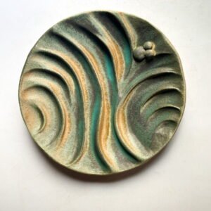 ceramic art plate ocean inspired artwork