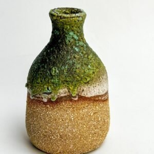 Rustic ceramic art bottle