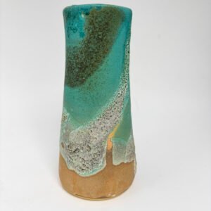 stoneware ceramic vase with beach design made in Barcelona