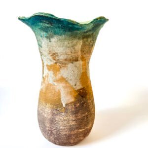 large ceramic sculptural vase coastal design standalone piece