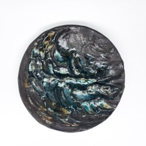 abstract ocean ceramic wall art
