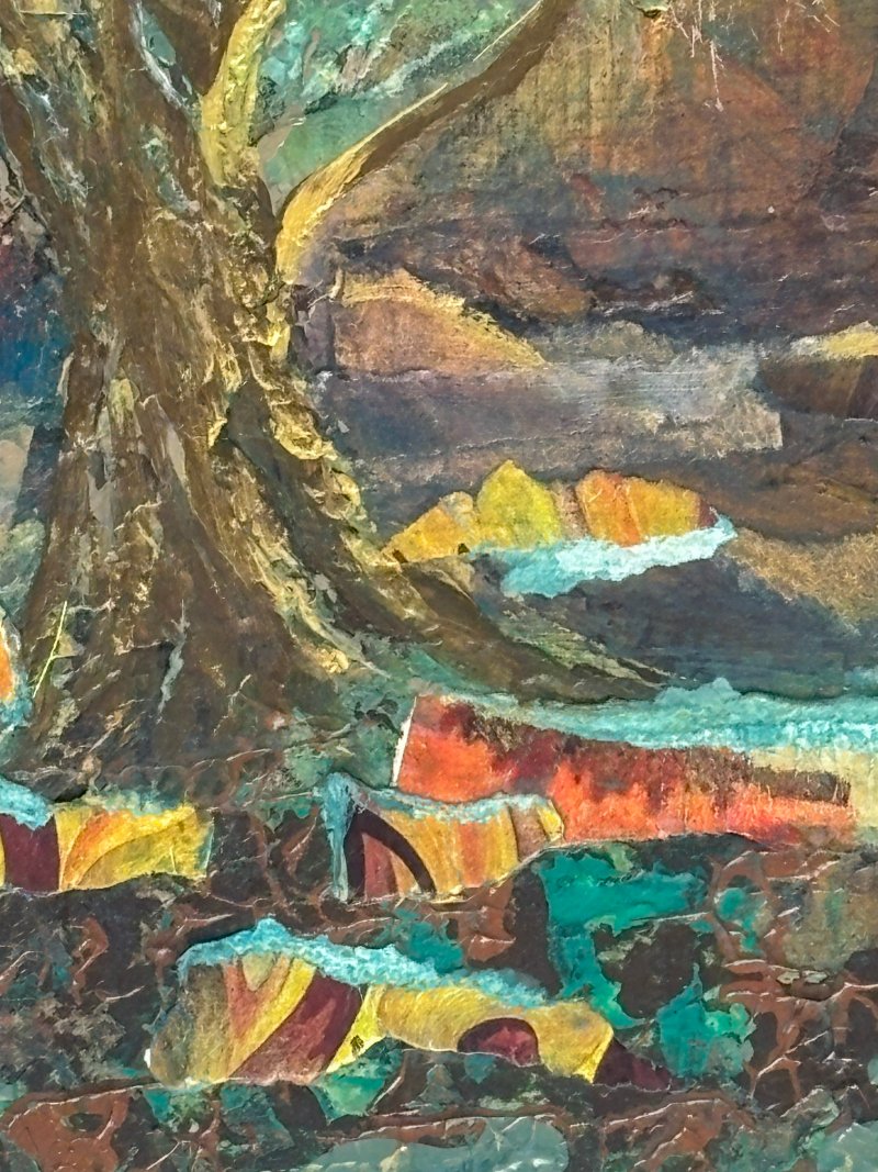 closeup-detail-mixed-media-tree-painting