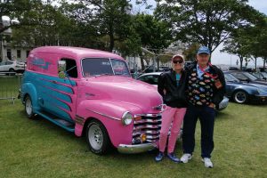 Colorful classic vehicle at Americarna car festival in New Zealand.