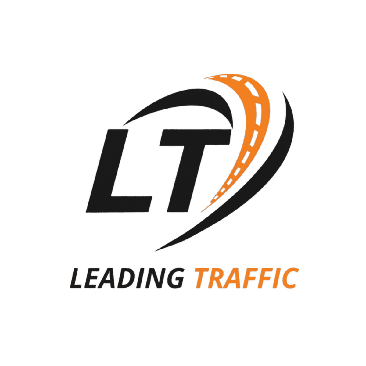 Americarna Leading Traffic logo with stylized road and traffic theme.