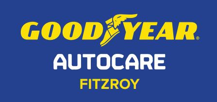 Goodyear AutoCare Fitzroy logo with yellow and white text on blue background.