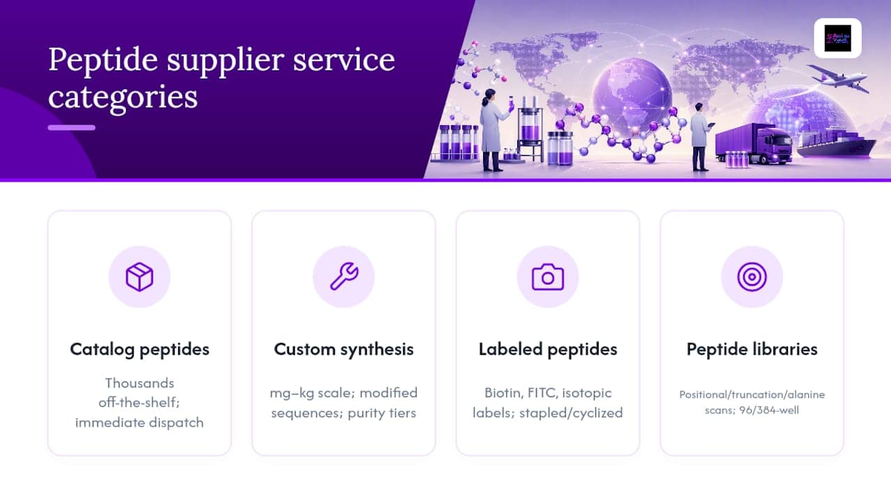 Comparison of peptide supplier service categories