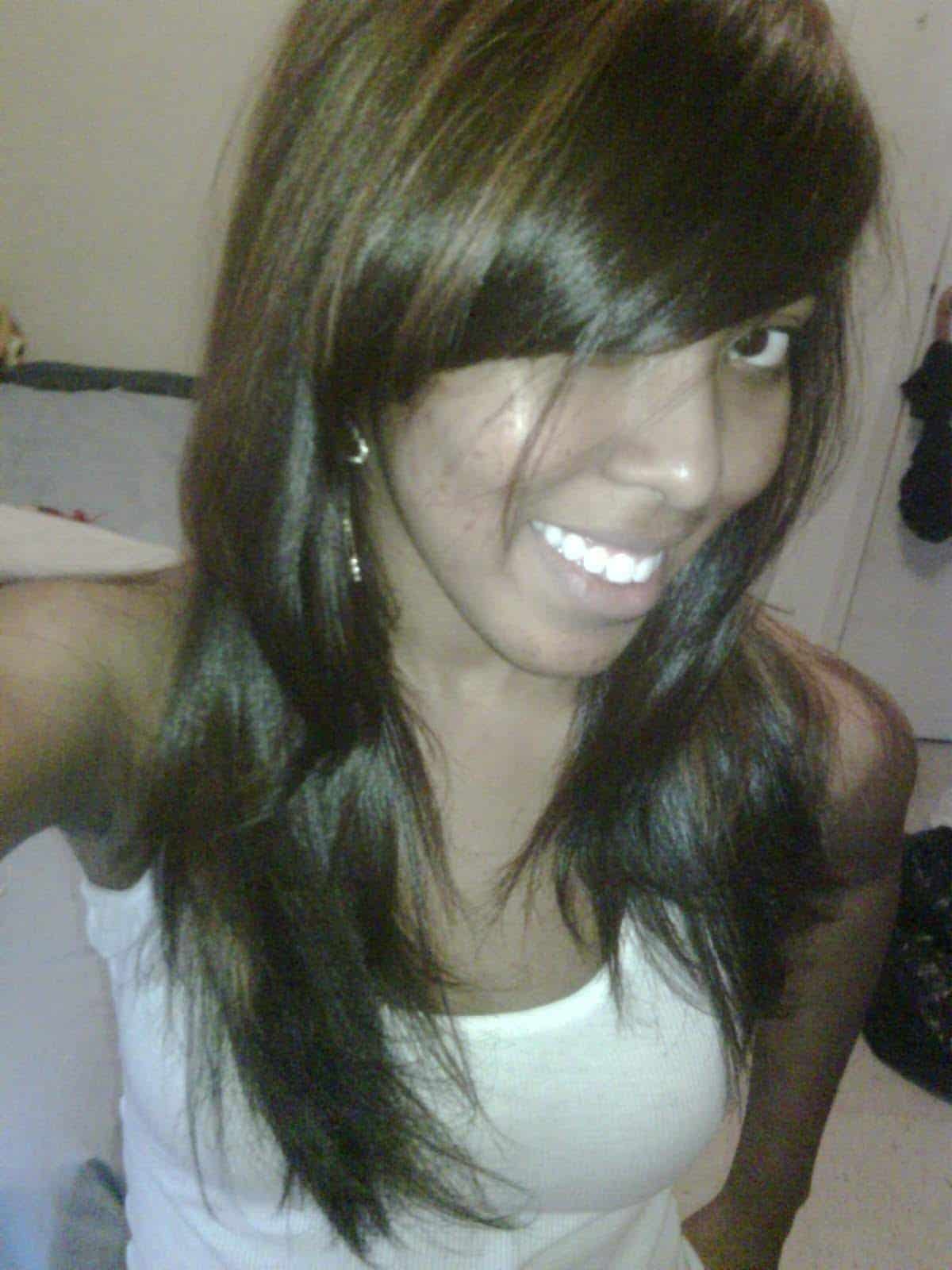 Chocolate Brown Hair With Highlights in layered straight hair