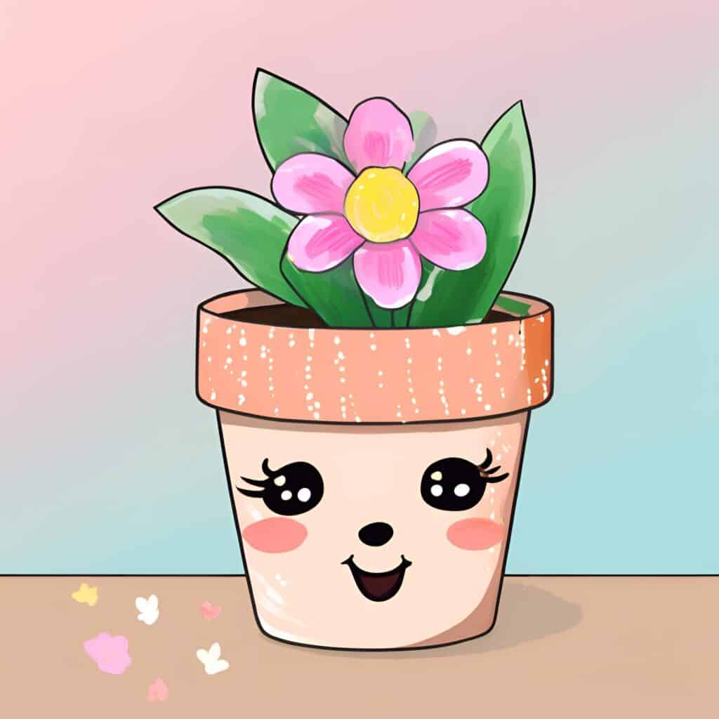 Anime Mother's day pot with a smilyface