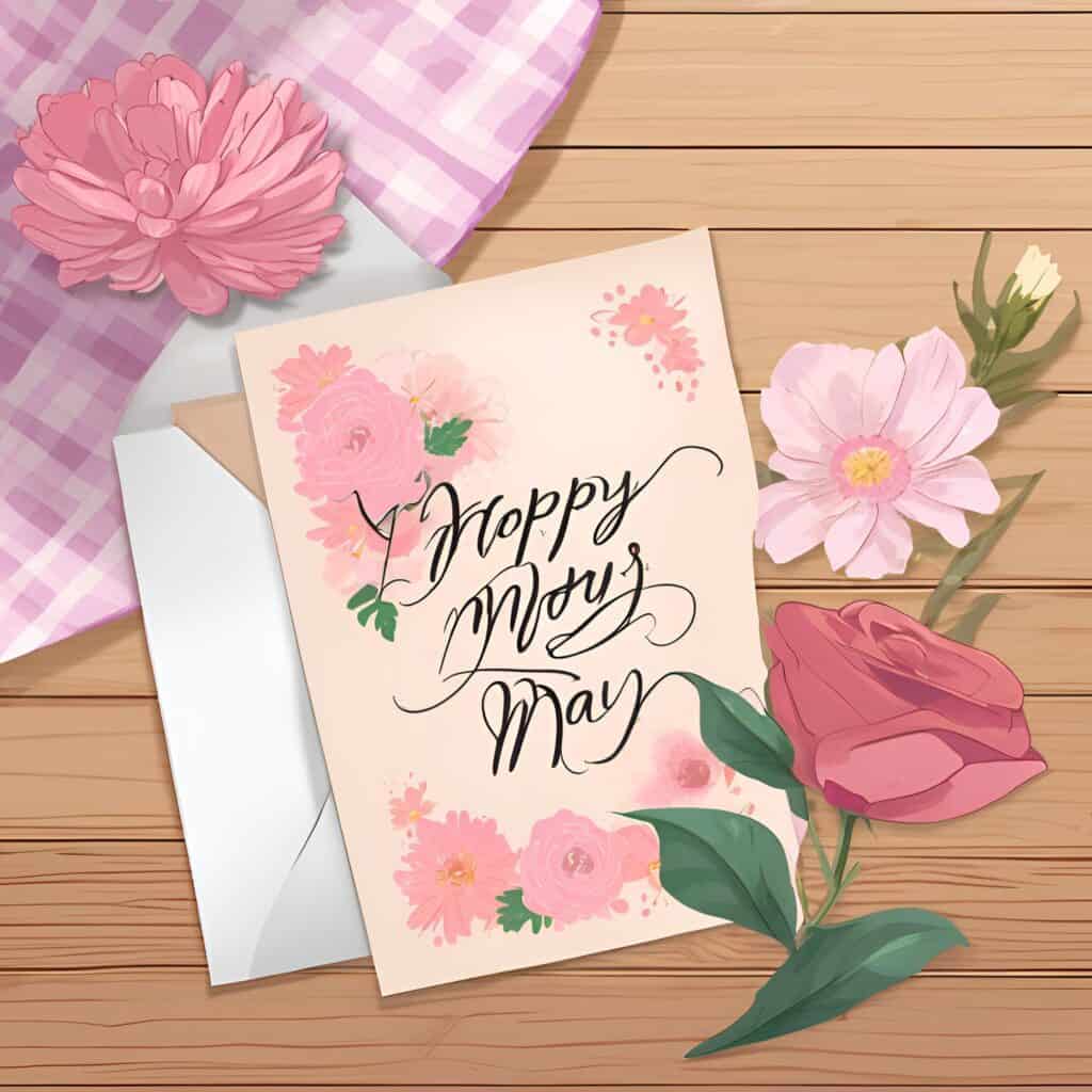 Personalized Mother’s Day card and gift set with custom message and envelope.