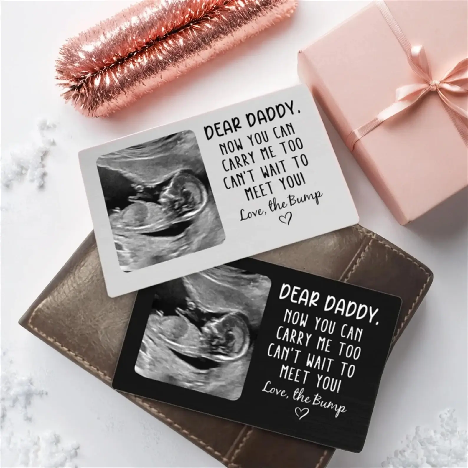 Ultrasound Wallet Card – Personalized wallet insert with baby ultrasound and heartfelt message