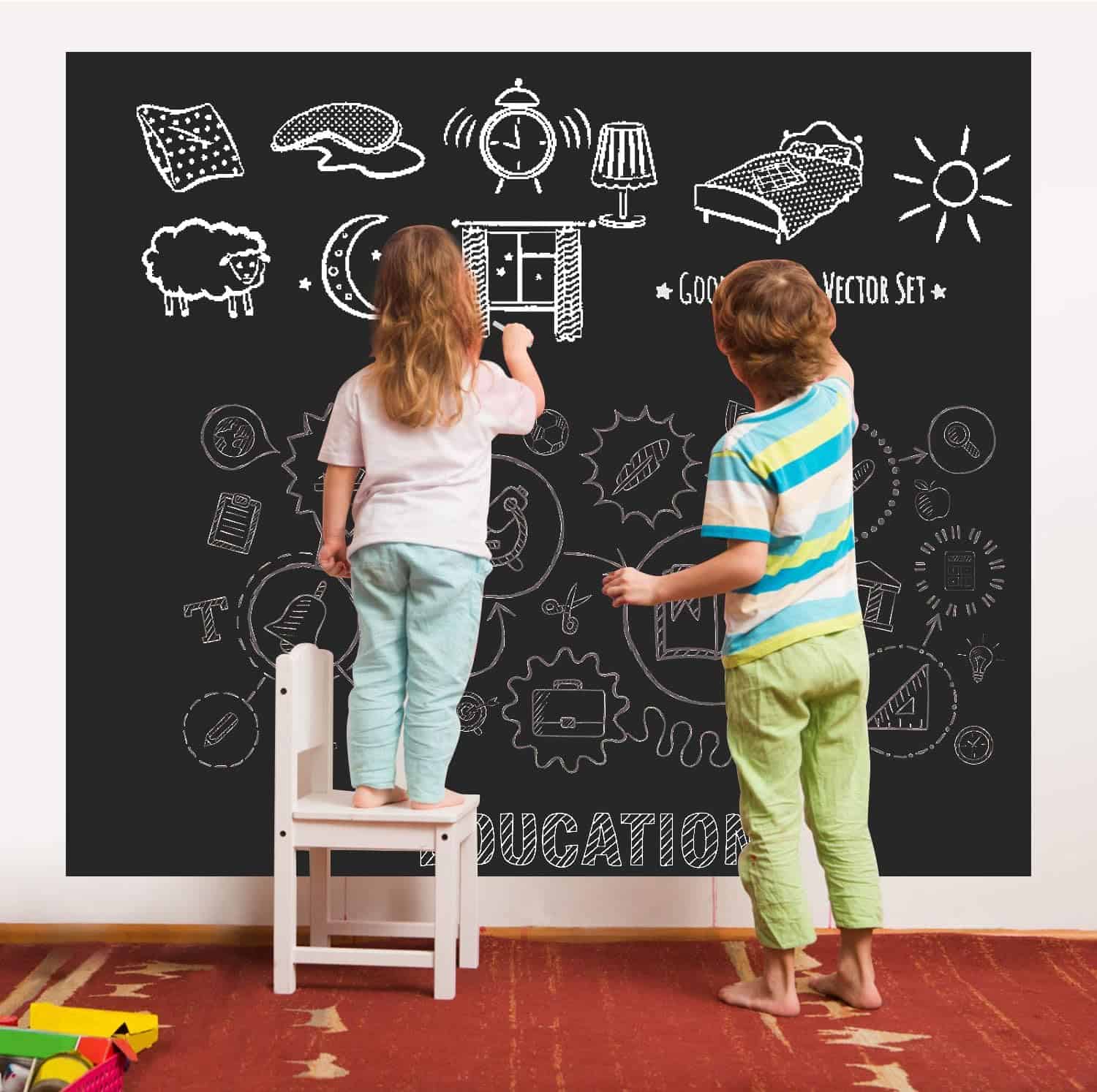 
Chalkboard Wall Sticker Wall Decal Blackboard Wallpaper Large Chalkboard Contact Paper Roll