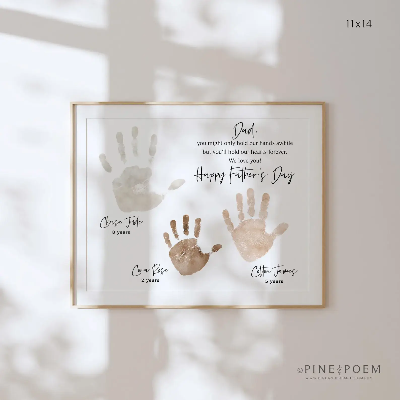 Handprint Wall Art for Dad – Personalized handprint and poem keepsake for Father’s Day