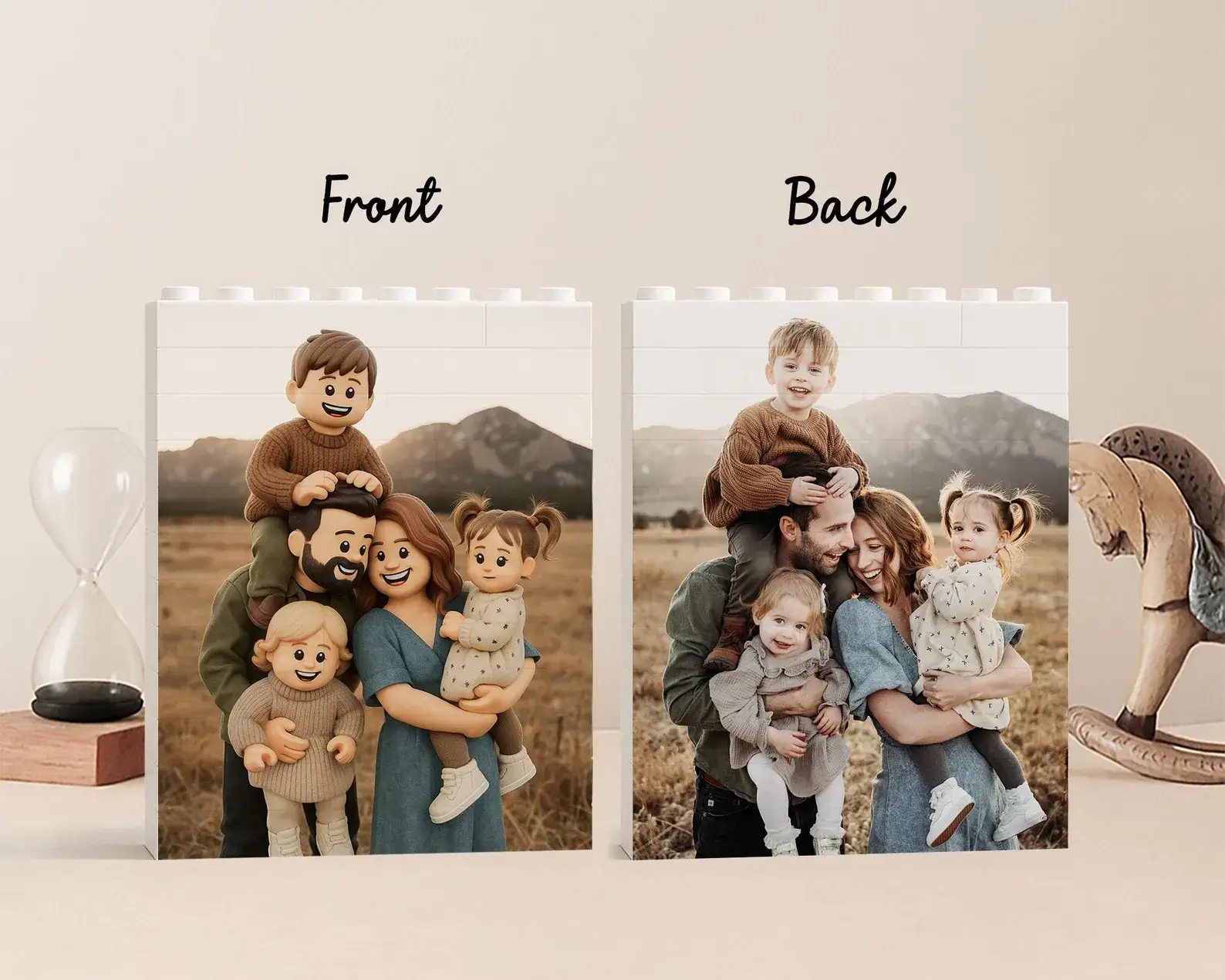 LEGO Family Brick Portrait – Custom brick family portrait made from LEGO-style figures