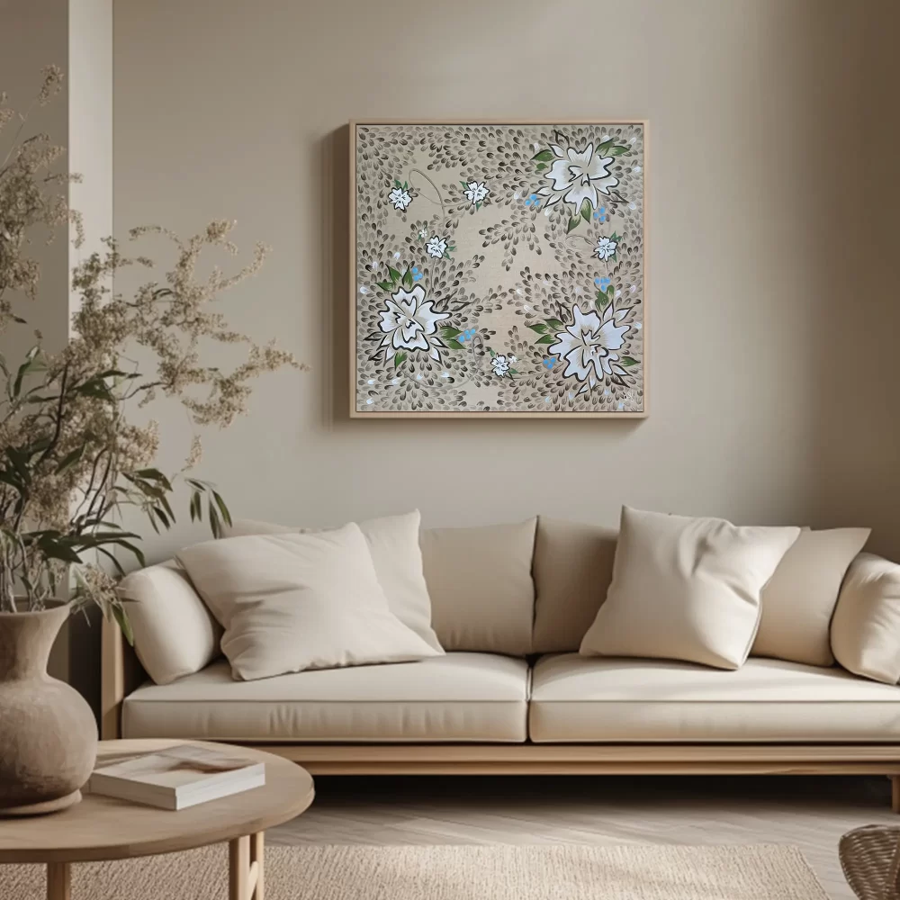 floral acrylic painting on canvas