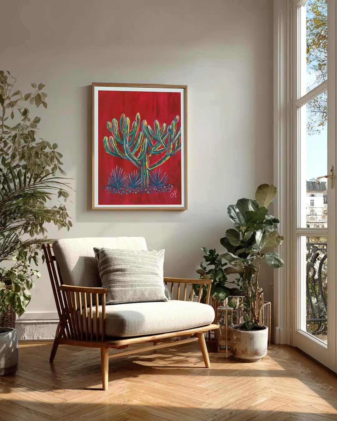 Red Cactus Print - Image 2