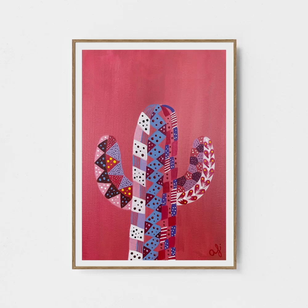Pink Cactus Art Print