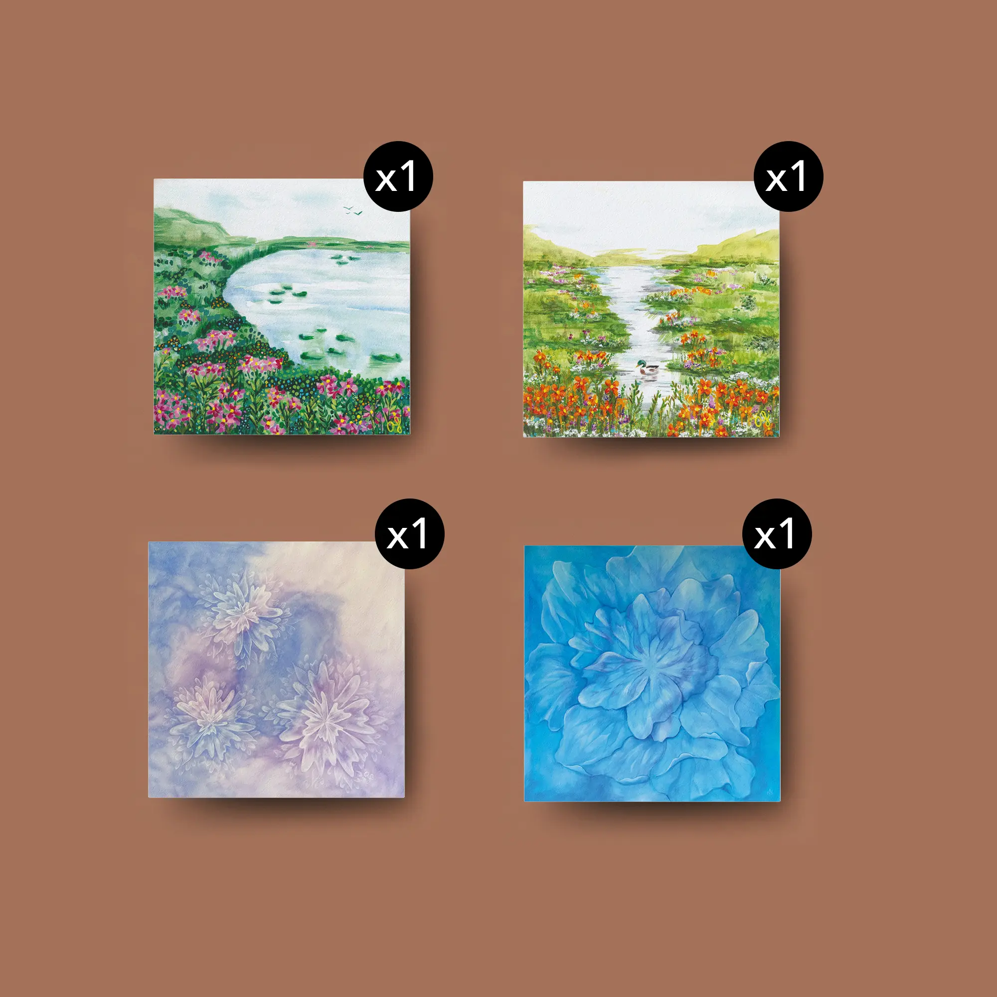 Set of 4 Mini Greeting Cards