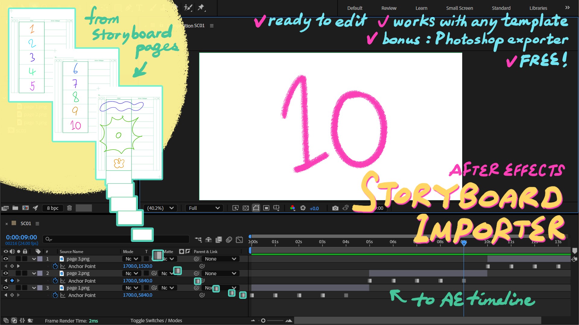 After Effects Storyboard Importer