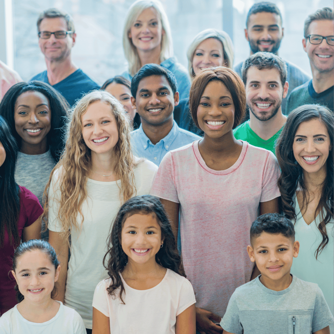 Diverse group of community members participating in a nonprofit program
