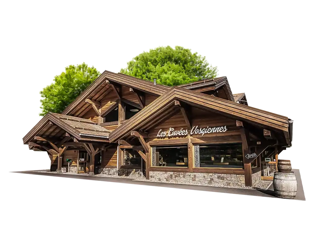 Bar à vins en bois naturel pour apéritifs insolites et dégustations conviviales.