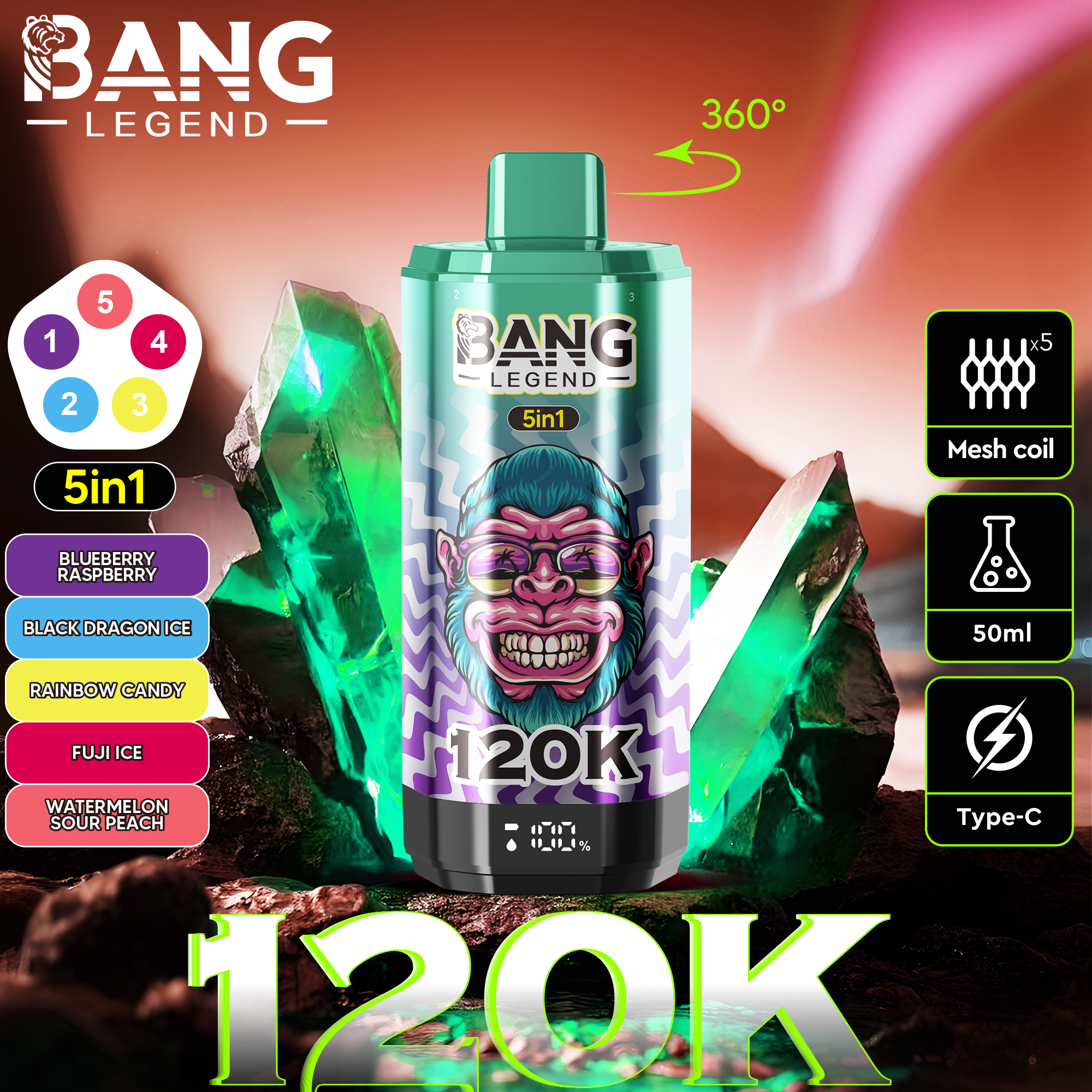 Bang Legend 120K Züge Einweg-Vape - Billede 4