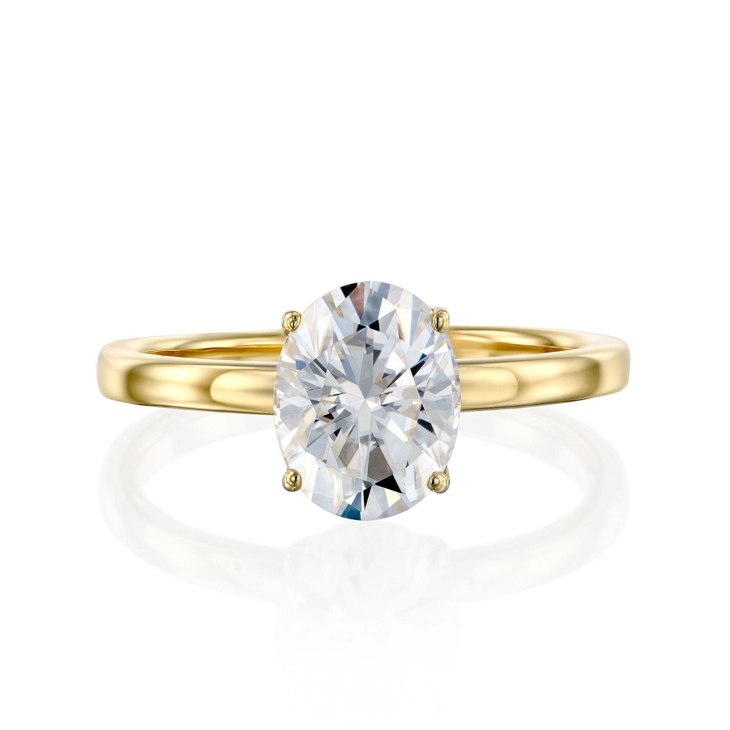 טבעת אובל קלאסית 2.00ct