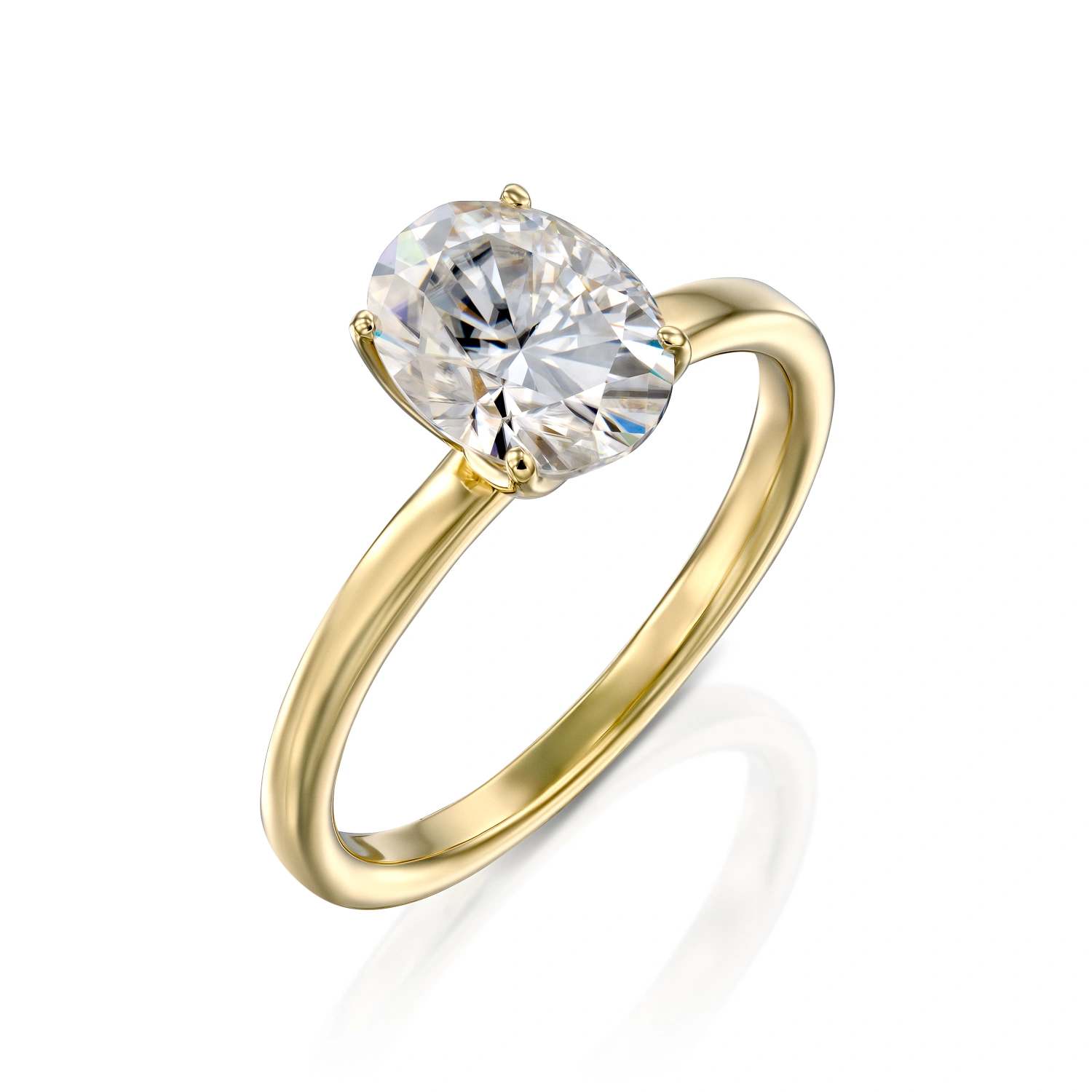 ⁦טבעת אובל קלאסית 2.00ct⁩ – תמונה ⁦2⁩