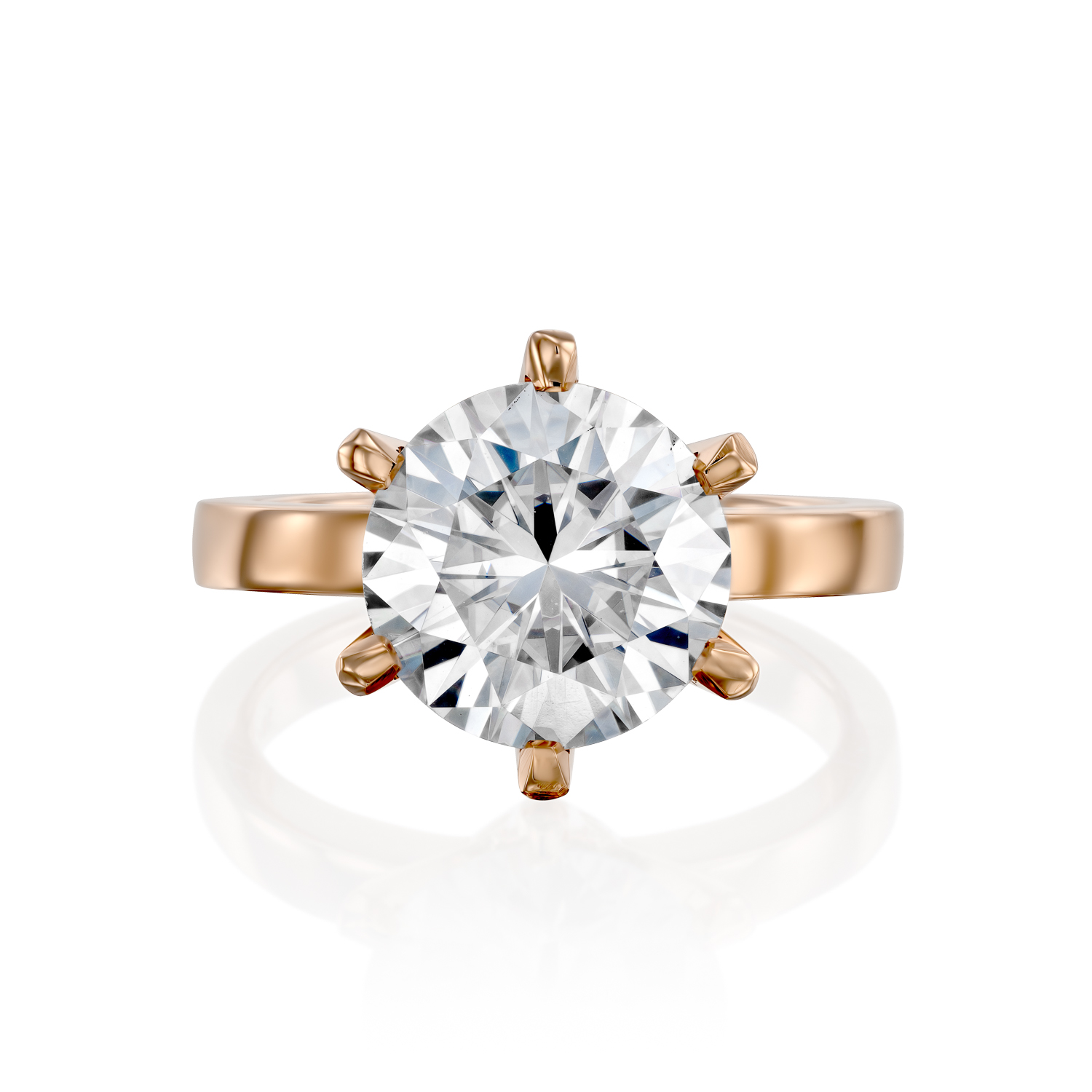 ⁦טבעת סוליטר 3 קראט יהלום מעבדה⁩ – תמונה ⁦2⁩