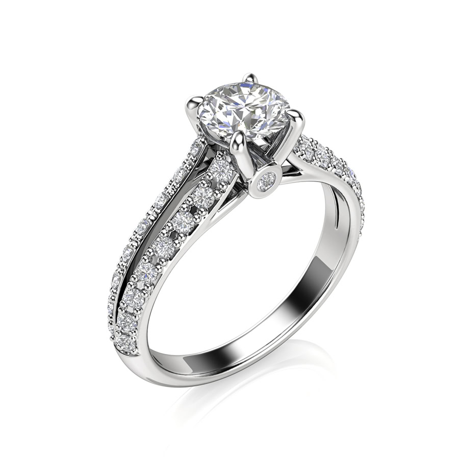 טבעת אירוסין סוליטר כפול