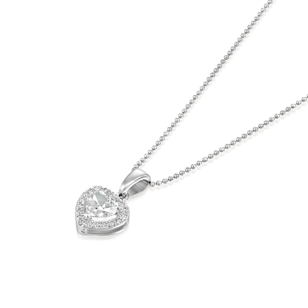 ⁦תליון לב משובץ יהלומים⁩ – תמונה ⁦2⁩