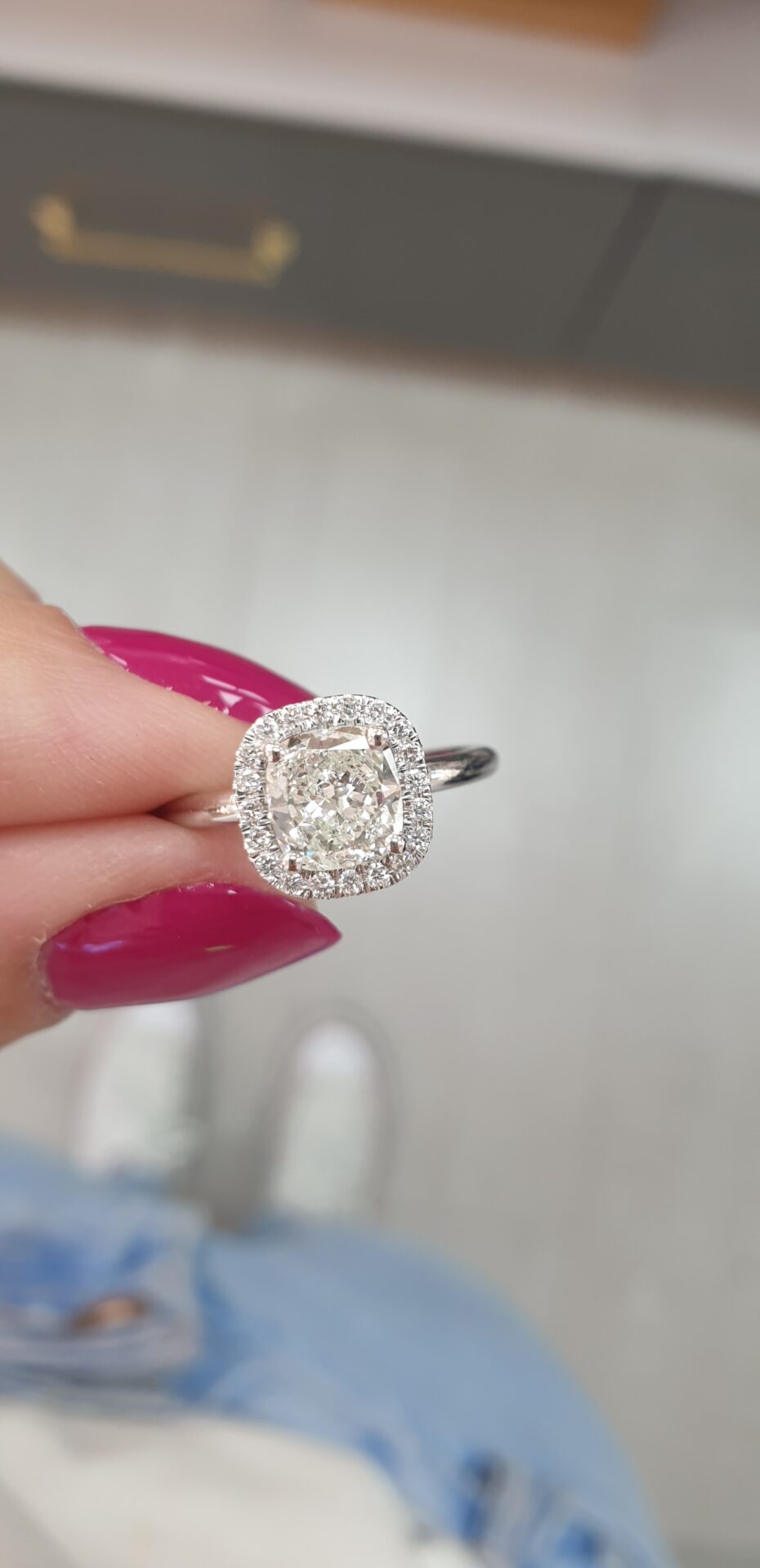 ⁦טבעת "קושן" 1ct⁩ – תמונה ⁦2⁩