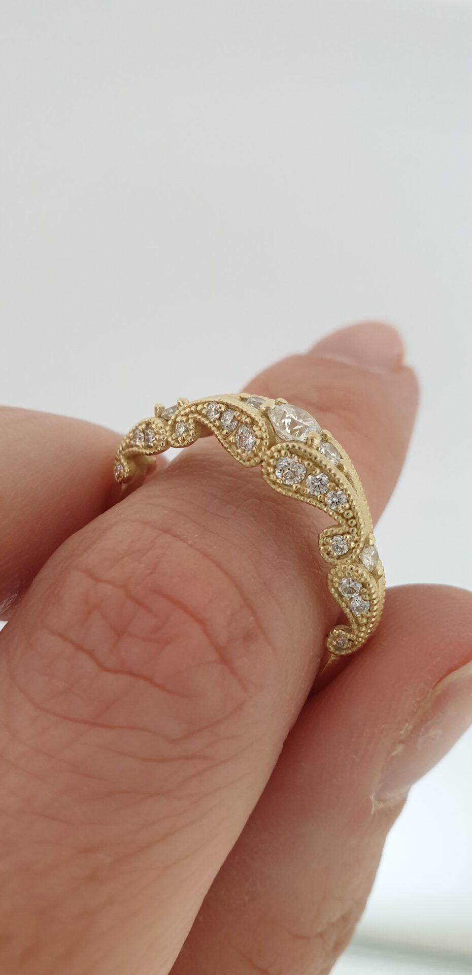 ⁦טבעת וינטאג' יהלומים מלא⁩ – תמונה ⁦7⁩