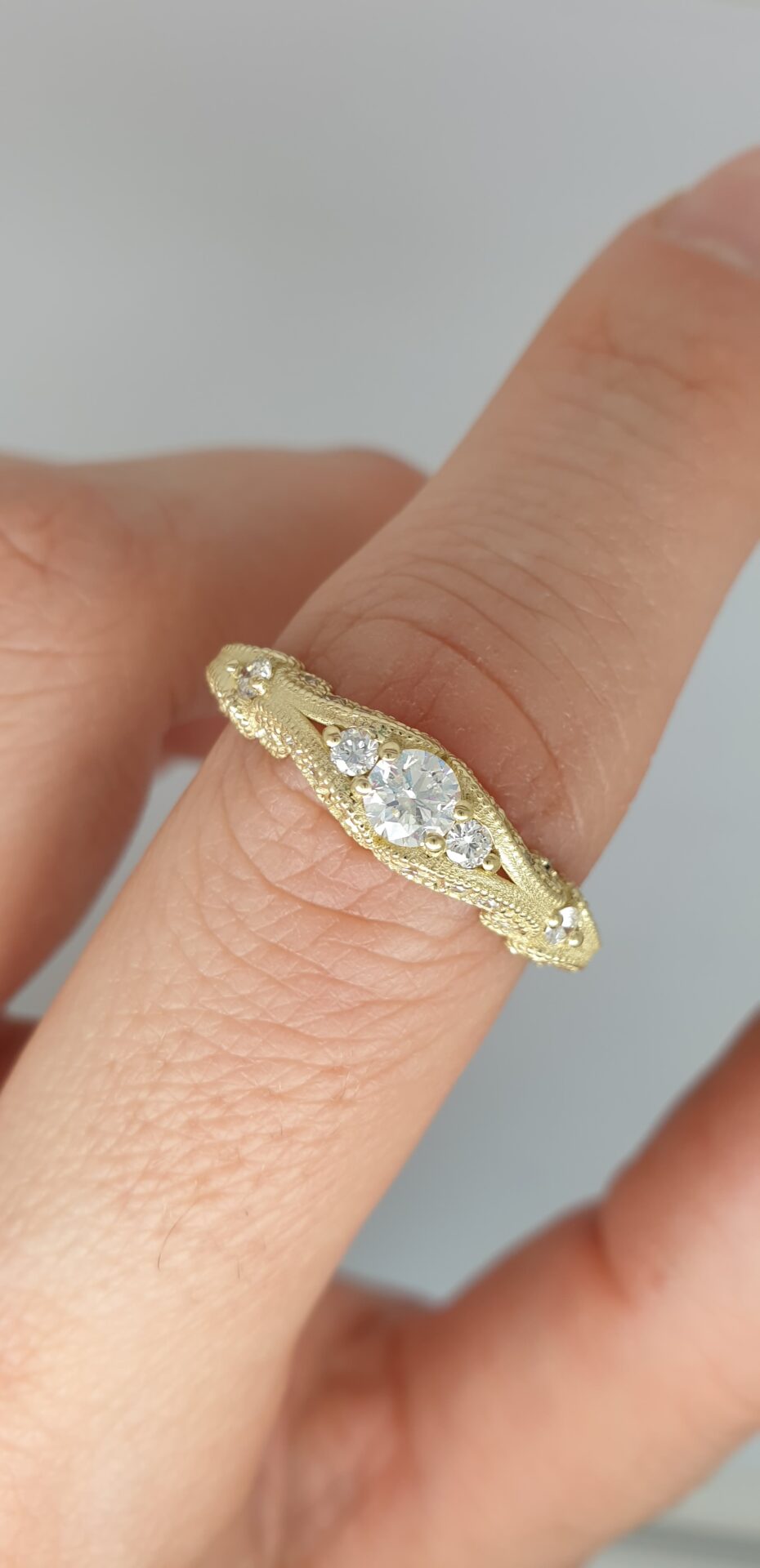 ⁦טבעת וינטאג' יהלומים מלא⁩ – תמונה ⁦8⁩