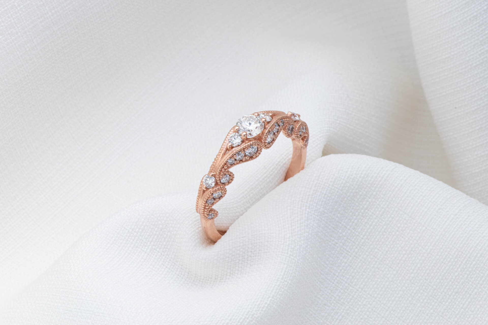 טבעת וינטאג' יהלומים מלא