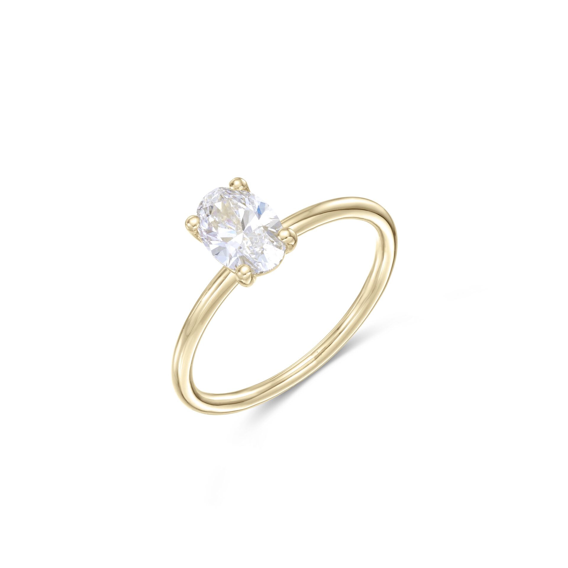 טבעת יהלום אובל 1 קראט