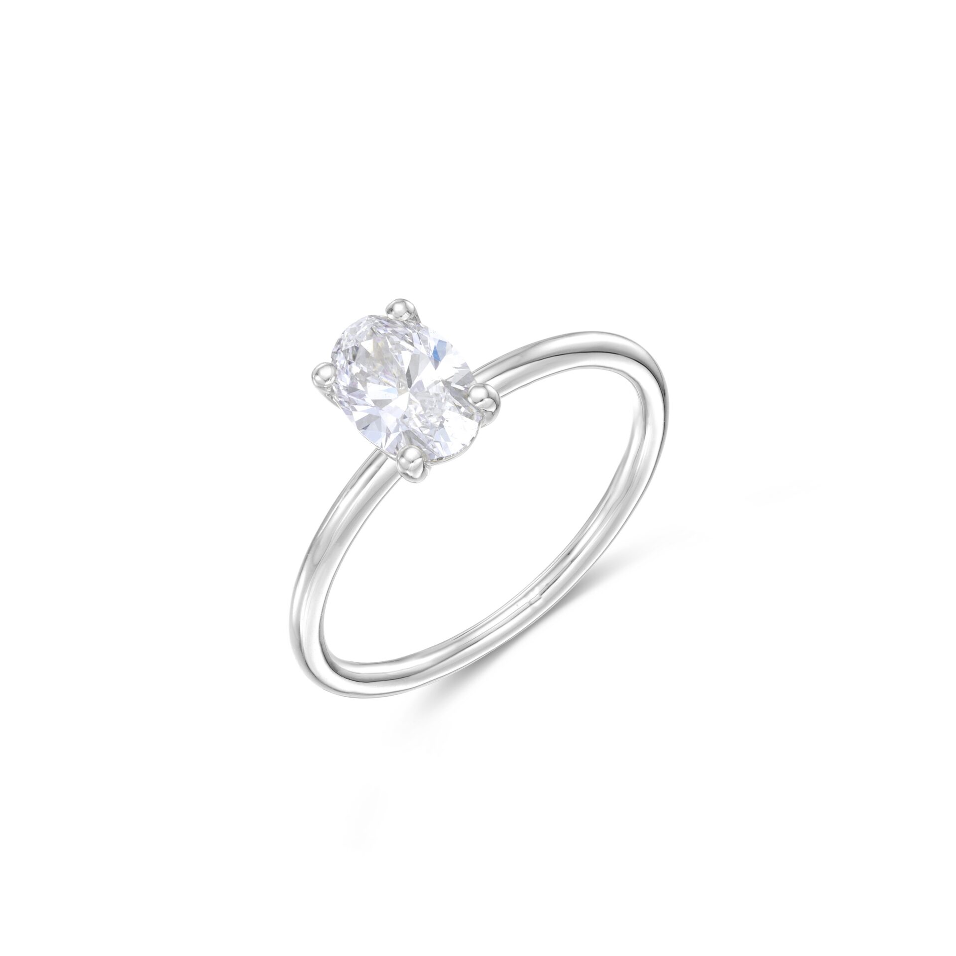 ⁦טבעת יהלום אובל 1 קראט⁩ – תמונה ⁦2⁩