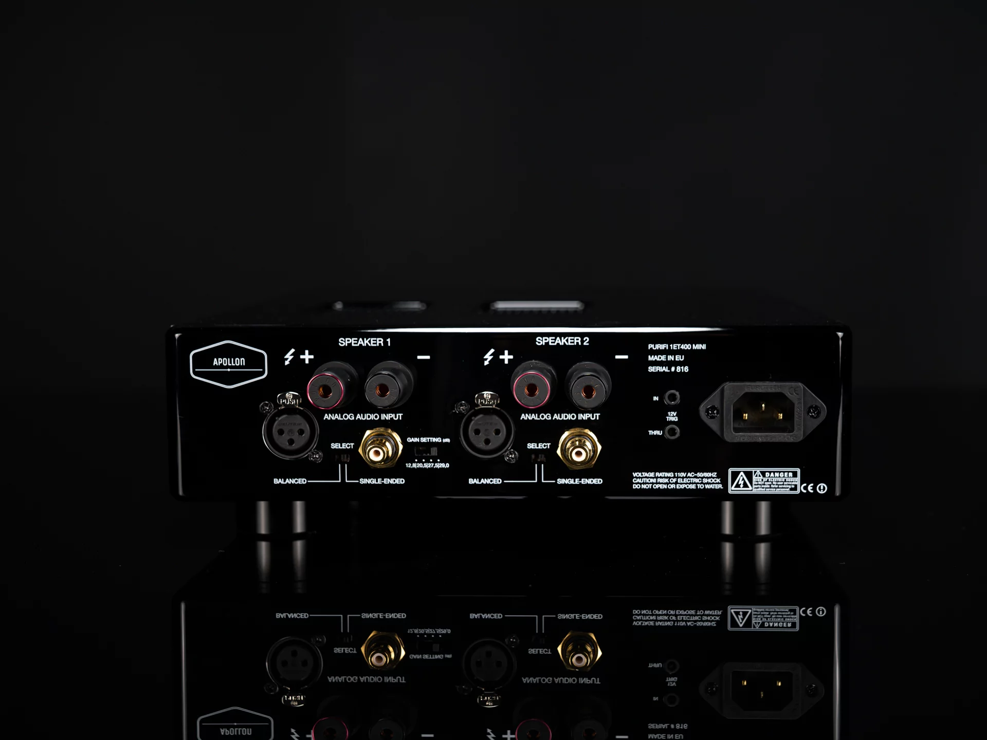 Purifi 1ET400A mini amplifier back panel