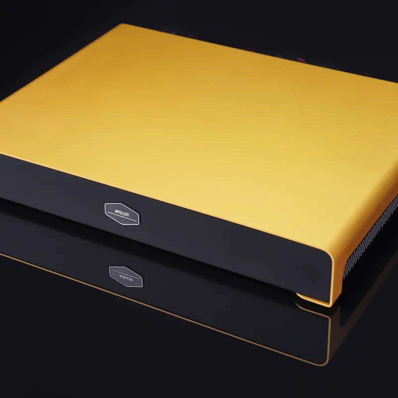 Hypex NCoreX NCx500 Multichannel Amplifier Apollon Audio Gold Anodized Front Isometric